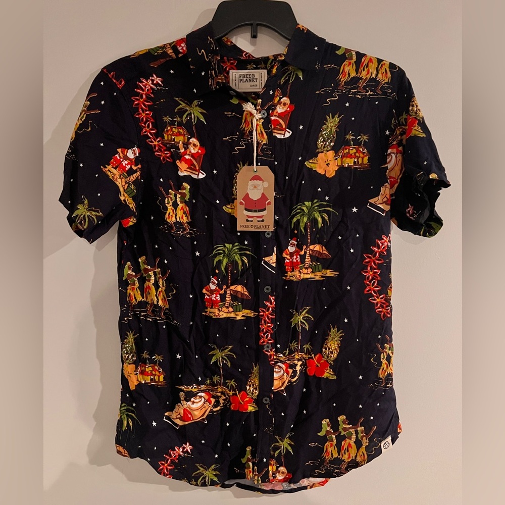 Vacation Christmas Button Up